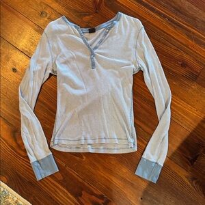 GAP Blue Striped Long Sleeve Top